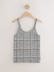 Grey Check Sheer Knitted Vest Top - Image 6 of 8