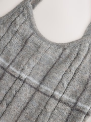 Grey Check Sheer Knitted Vest Top - Image 8 of 8