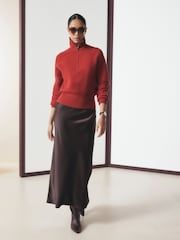 Red Supersoft Funnel Zip Neck Jumper - Image 2 of 5