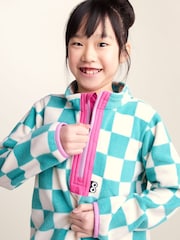 Tog 24 Green Kids Brecknock Shaun The Sheep Print Zip Neck Fleece - Image 5 of 7