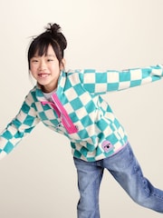 Tog 24 Green Kids Brecknock Shaun The Sheep Print Zip Neck Fleece - Image 6 of 7