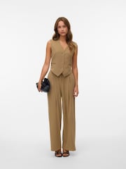VERO MODA Brown Wide Leg Tailored Trousers - Image 3 of 4