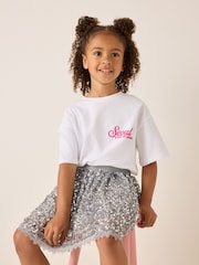 Silver Lace Trim Sequin Skirt (3-16yrs) - Image 3 of 9