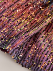 Pink/Green Ombre Pull On Sequin Skirt (3-16yrs) - Image 7 of 8