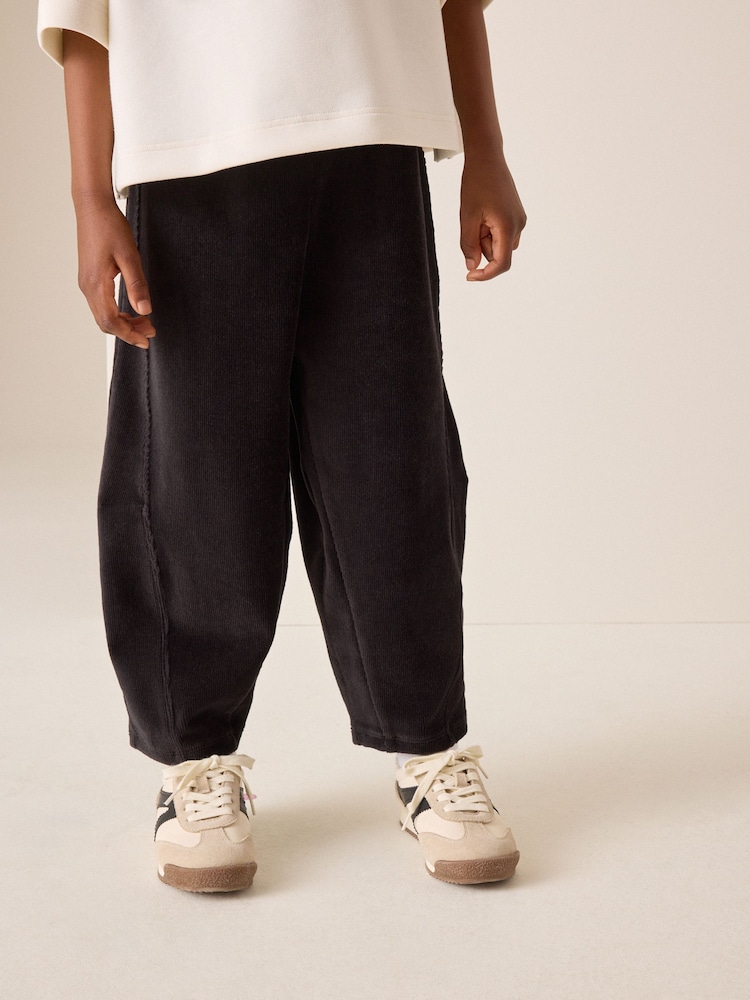 Black Barrel Jersey Cord Trousers (3-16yrs) - Image 1 of 5 Black Barrel Jersey Cord Trousers (3-16yrs) - Image 1 of 5