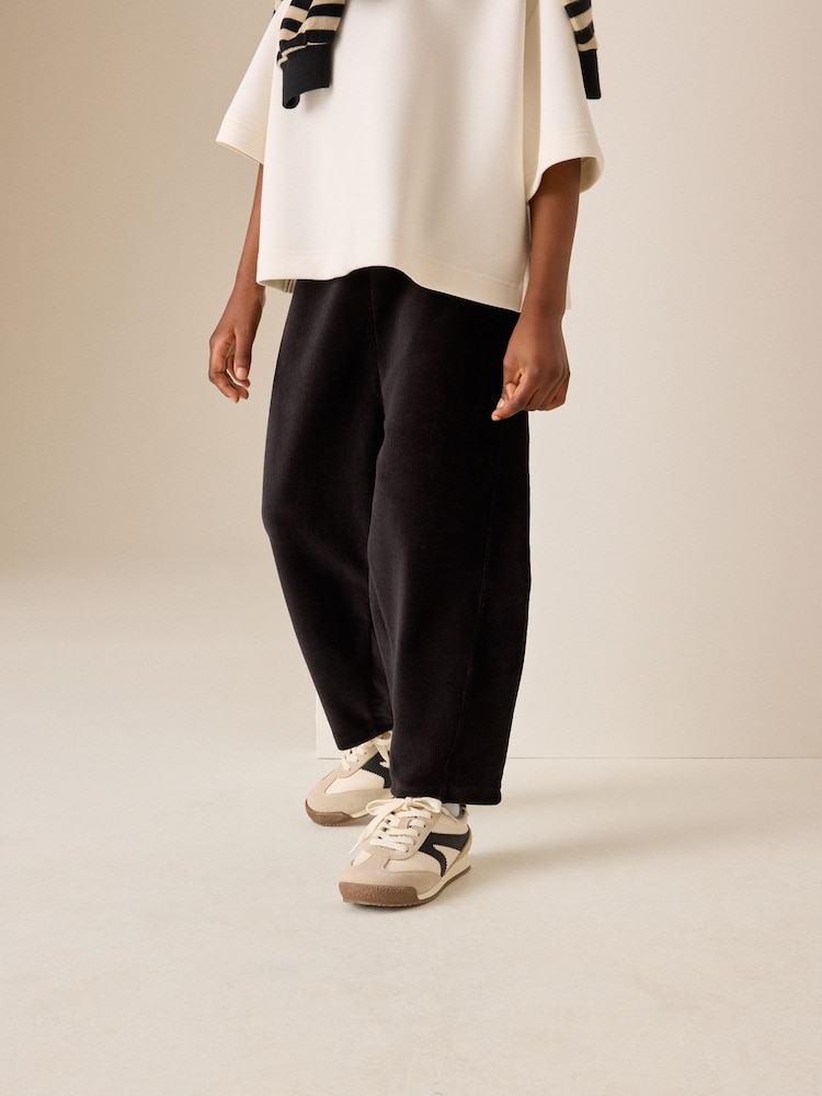 Black Barrel Jersey Cord Trousers (3-16yrs) - Image 2 of 5 Black Barrel Jersey Cord Trousers (3-16yrs) - Image 2 of 5