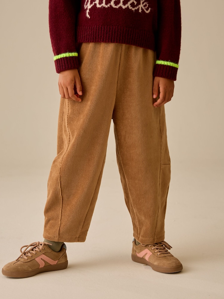 Neutral Brown Barrel Jersey Cord Trousers (3-16yrs) - Image 1 of 4 Neutral Brown Barrel Jersey Cord Trousers (3-16yrs) - Image 1 of 4