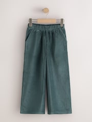Dunkelgrün - Jersey-Cordhose mit weitem Bein (3–16 Jahre) - Bild 1 von 4