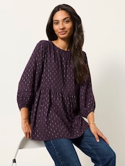 Lila - FatFace Metallic Tunic - Larawan 3 ng 5