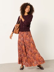 FatFace Jayla Purple Mountains Maxi Skirt - Image 1 of 6