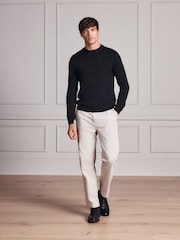 Black Merino Wool Crew Neck Jumper - Image 2 of 5