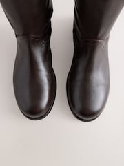 Chocolate Brown Standard fit Pull On Midi Boots - Image 6 of 8