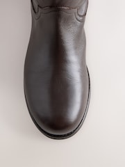 Chocolate Brown Standard fit Pull On Midi Boots - Image 7 of 8