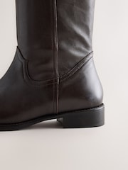 Chocolate Brown Standard fit Pull On Midi Boots - Image 8 of 8