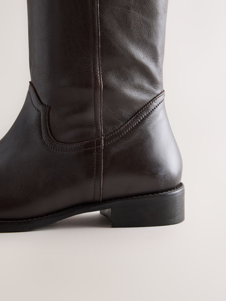 Chocolate Brown Standard fit Pull On Midi Boots - Image 8 of 8 Chocolate Brown Standard fit Pull On Midi Boots - Image 8 of 8