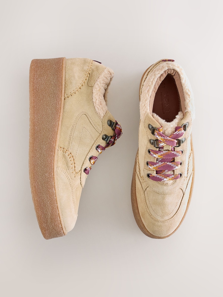 Sand Forever Comfort® Suede Hiker Wedge Trainers - Image 1 of 6 Sand Forever Comfort® Suede Hiker Wedge Trainers - Image 1 of 6