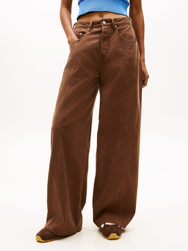 Tommy Jeans Washed Canvas Mid Rise Loose Jeans - صورة 1 من 5