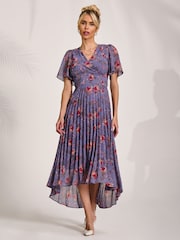 Jolie Moi Printed Chiffon Pleated Maxi Dress - Bild 1 von 6