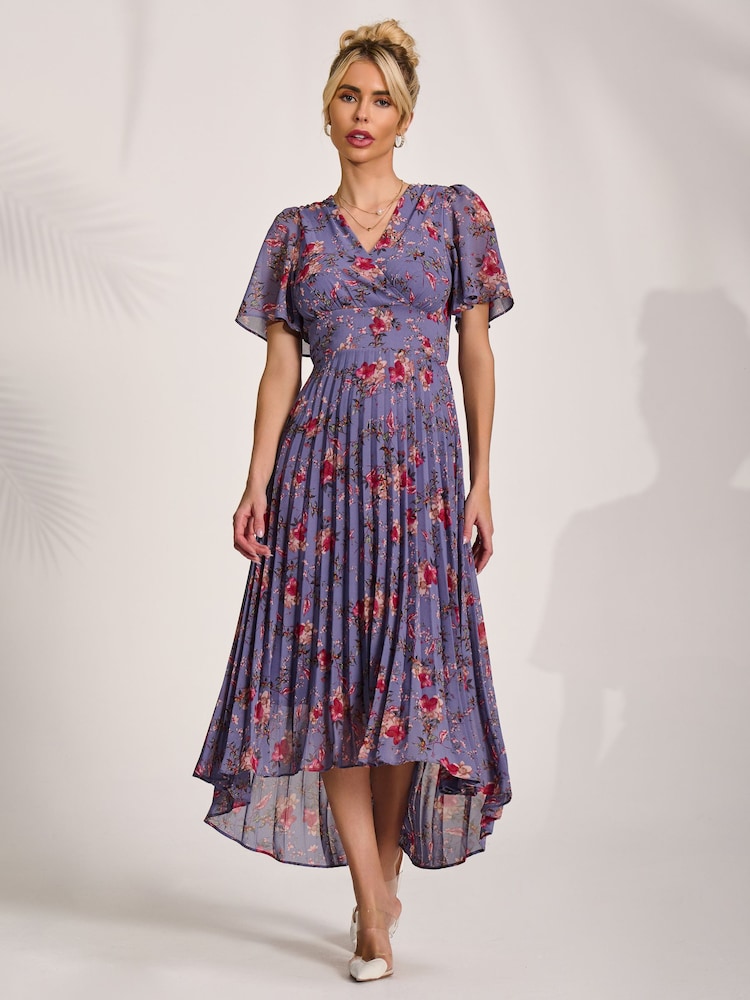 Jolie Moi Printed Chiffon Pleated Maxi Dress - Bild 1 von 6