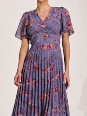 Jolie Moi Printed Chiffon Pleated Maxi Dress - Bild 3 von 6