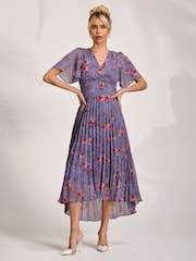 Jolie Moi Printed Chiffon Pleated Maxi Dress - Bild 5 von 6