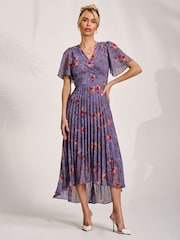 Jolie Moi Printed Chiffon Pleated Maxi Dress - Bild 6 von 6