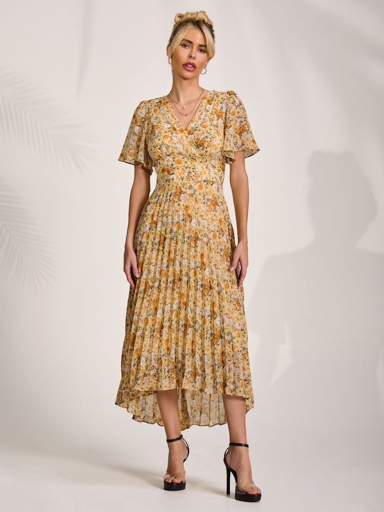 Jolie Moi Printed Chiffon Pleated Maxi Dress - Imaginea 6 din 6 Jolie Moi Printed Chiffon Pleated Maxi Dress - Imaginea 6 din 6