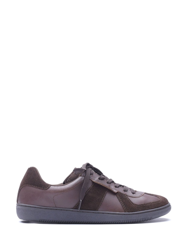 Base London Brown Tommo Lace Up Leather Trainers - Image 3 of 3 Base London Brown Tommo Lace Up Leather Trainers - Image 3 of 3