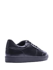 Czarny - Base London Tucker Lace Up Leather Trainers - Obraz 3 z 4