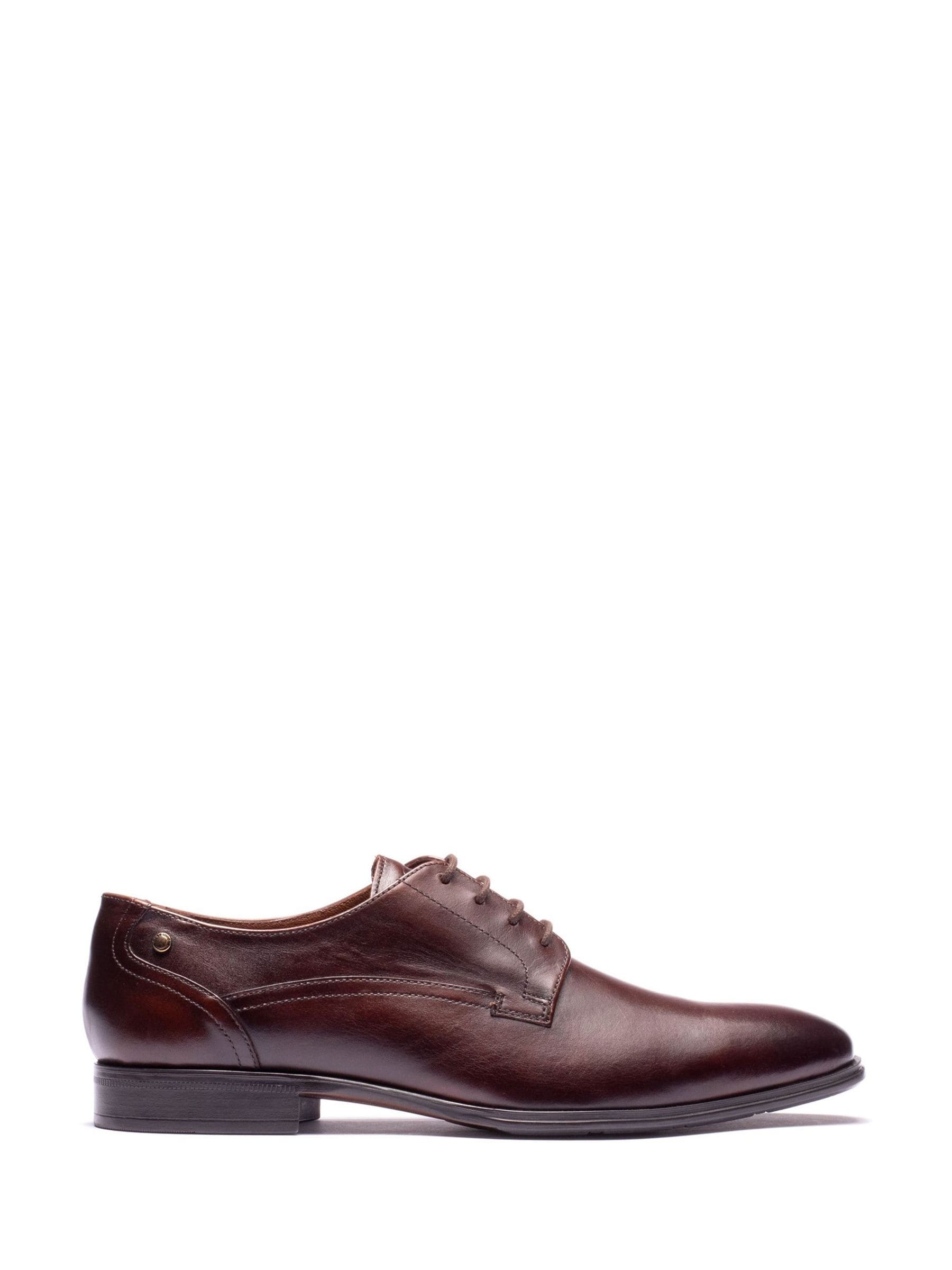 Base London Men's Brown Vance Leather Derby Shoes Uk Size 12 - Image 3