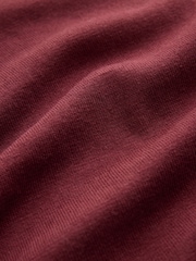 Rouge bordeaux - Pull doux en coton à col en V - Image 6 de 7