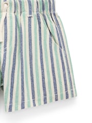 Purebaby Blue Pull On Striped Shorts - Image 2 of 5