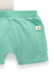 Purebaby Green Small Bites T-Shirt and Shorts Set - Image 7 of 7