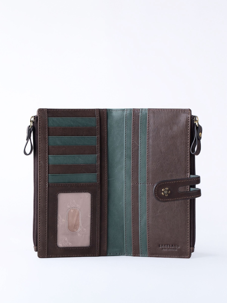 Lakeland Leather Brown Hartsop Leather Double Zip Purse - Image 2 of 5 Lakeland Leather Brown Hartsop Leather Double Zip Purse - Image 2 of 5