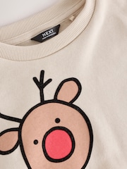 ベージュ - クリスマスクルーネックスウェットトップス（3か月～7歳） - 画像 7 / 8