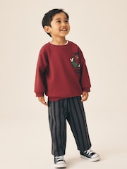 Burgundy Red Christmas Crew Neck Joggers Set (3mths-7yrs) - Image 2 of 10