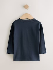 Navy on the good list Slogan Long Sleeve Christmas T-Shirt (3mths-7yrs) - Image 6 of 8
