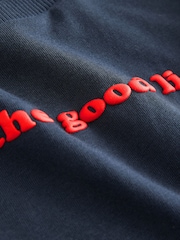 Navy on the good list Slogan Long Sleeve Christmas T-Shirt (3mths-7yrs) - Image 9 of 9
