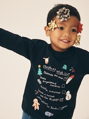 Navy Christmas Wish List - Camiseta navideña de manga larga (3 meses - 7 años) - Imagen 1 de 4