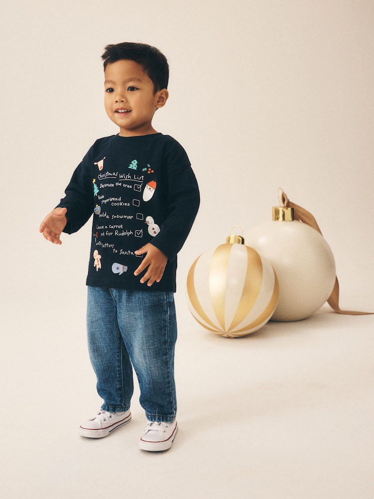 Navy Christmas Wish List - Camiseta navideña de manga larga (3 meses - 7 años) - Imagen 2 de 4 Navy Christmas Wish List - Camiseta navideña de manga larga (3 meses - 7 años) - Imagen 2 de 4