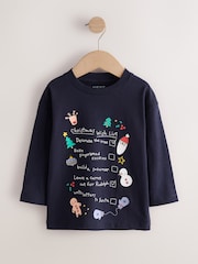 Navy Christmas Wish List Long Sleeve Christmas T-Shirt (3mths-7yrs) - Image 5 of 8