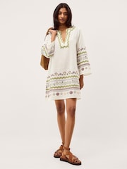 Monsoon Bria Embroidered Mini Tunic Dress - صورة 1 من 5