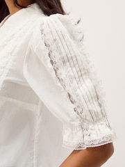 Monsoon Annette Puff Sleeve Lace Shirt - תמונה 2 מתוך 5