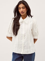 Monsoon Annette Puff Sleeve Lace Shirt - תמונה 4 מתוך 5