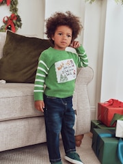 綠色 - Christmas Knitted Crew Neck Polo Shirt (3mths-10yrs) - 圖片 2/4