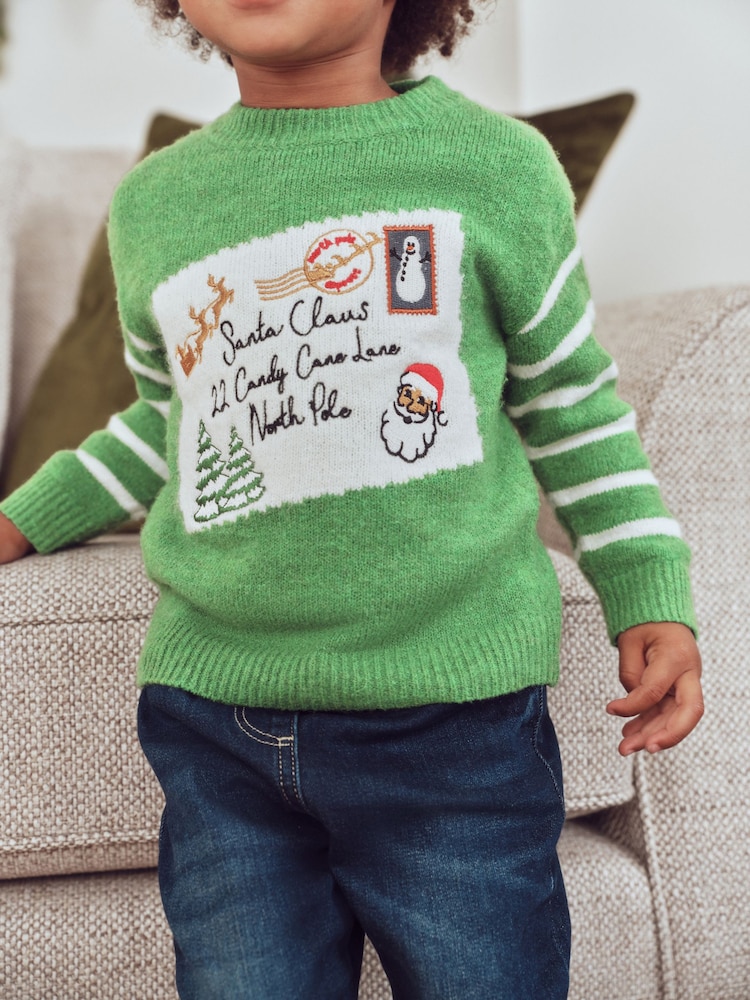 綠色 - Christmas Knitted Crew Neck Polo Shirt (3mths-10yrs) - 圖片 4/4