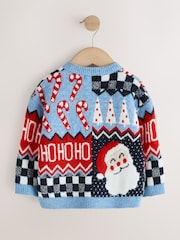Blue Christmas Crew Neck Jumper (3mths-7yrs) - Image 4 of 6