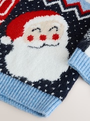 Blue Christmas Crew Neck Jumper (3mths-7yrs) - Image 5 of 6