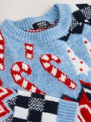 Blue Christmas Crew Neck Jumper (3mths-7yrs) - Image 6 of 6
