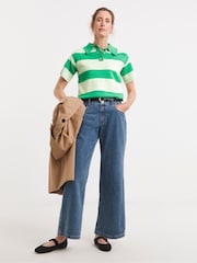 JD Williams Stripe Collar Short Sleeve Polo Shirt - Image 3 of 4